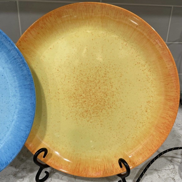 SET 4 BRIGHT MULTI Color 11” Dinner Plates Melamine Panama Jack Fiesta O - Picture 7 of 10